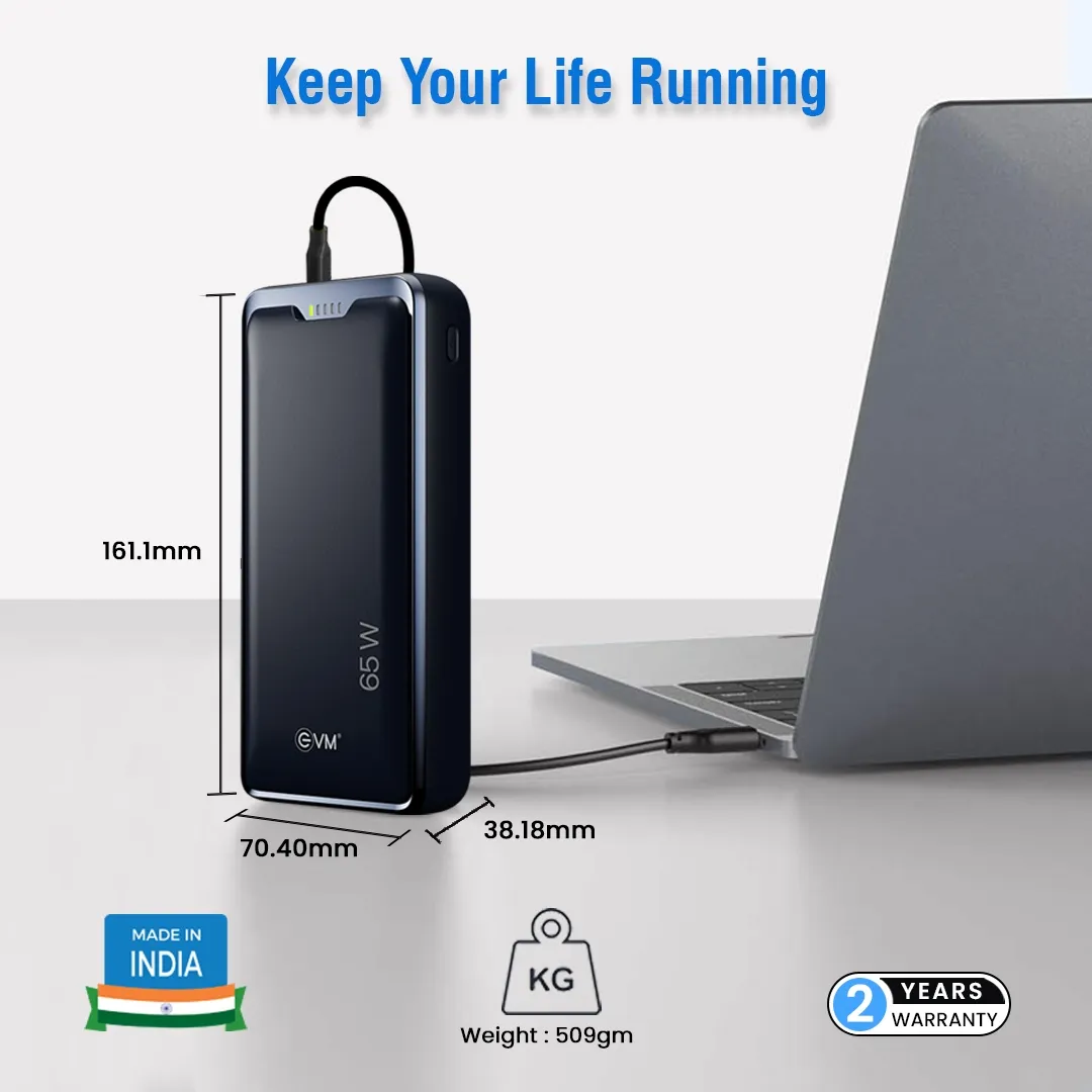 EVM Power Bank 30000 mAh For Laptop Enlap Pro 65W (P0402) view 3